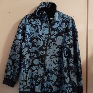 Mario bros large zipper hoodie sweatshirt